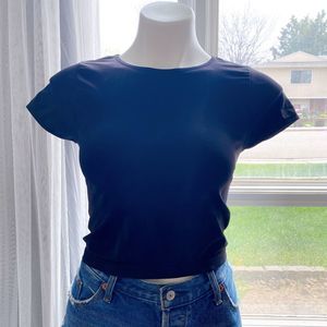 Intimately Free People Black Short Sleeve T-shirt